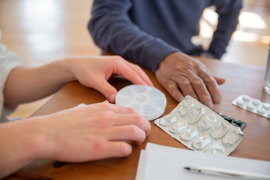 elderly patient medication management, senior blood pressure pills caregiver