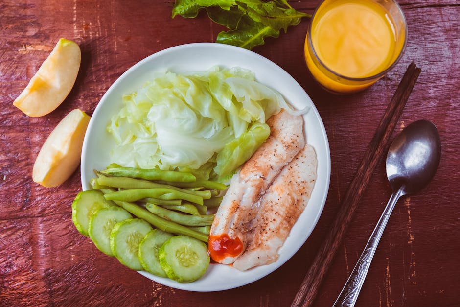 DASH diet elderly diabetic meal, low sodium low glycemic food plate